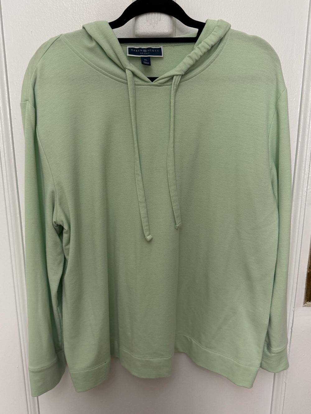 Karen Scott Sport Light Green Hooded Long-Sleeve Sweatshirt Size XL